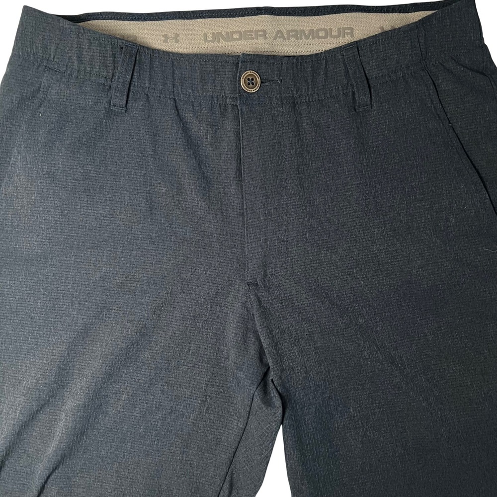 Under Armour Men Navy Blue Drive‎ Pants Flat Front 32x30 Golf Stretch Polyester